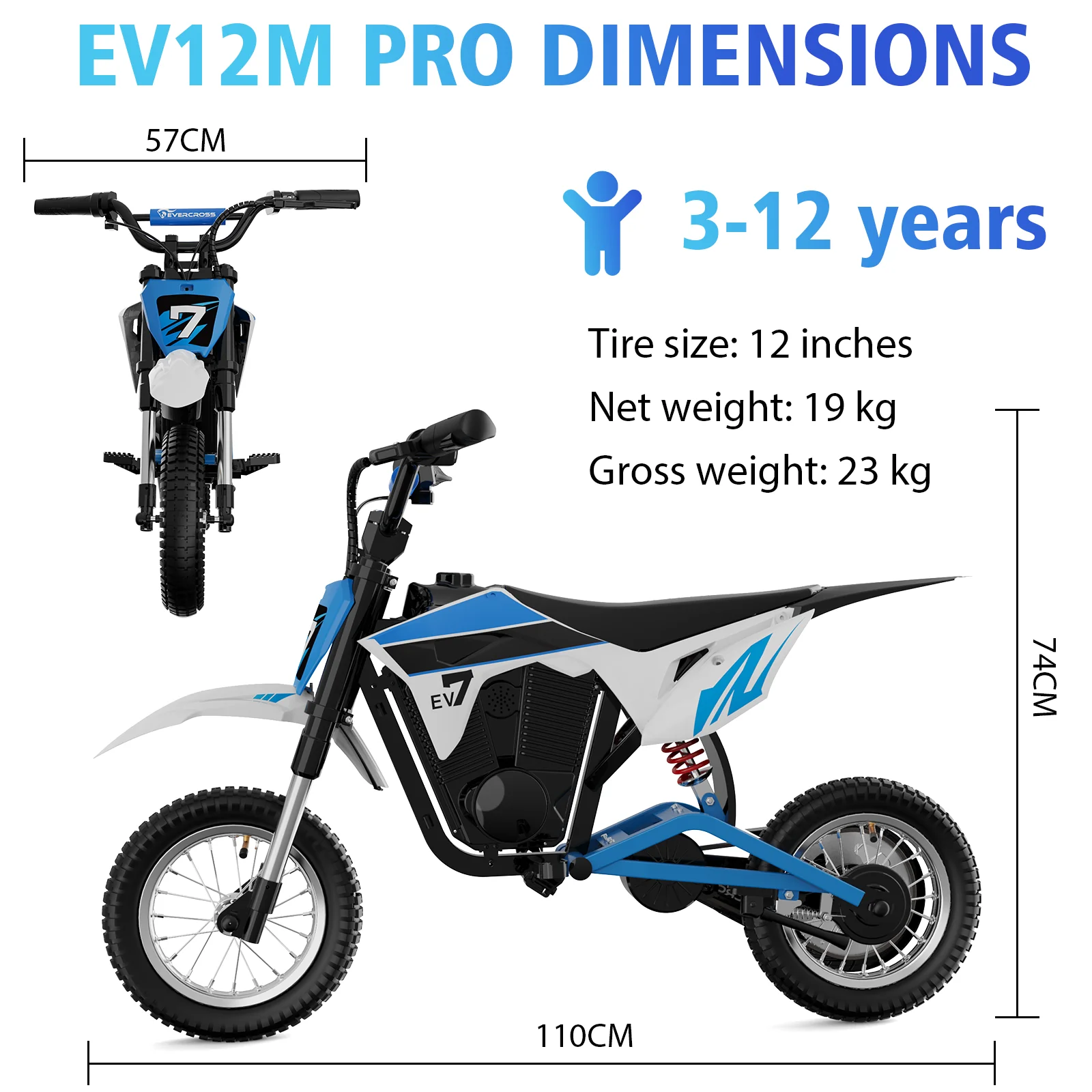 EVERCROSS EV12M PRO Kids' Electric Motorbike - Upgraded Version - Image 8