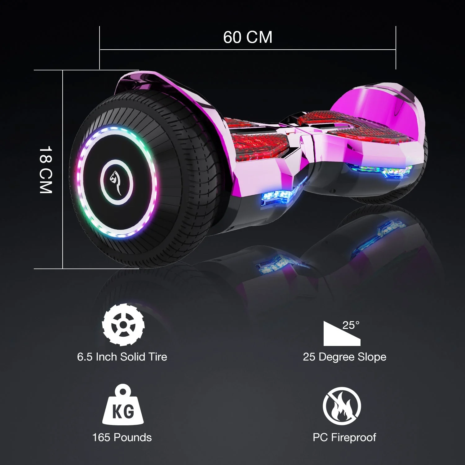 EVERCOSS EV2 Hoverboard, 6.5 Pulgadas Hoverboard Automatic Balancing with Bluetooth - Image 8