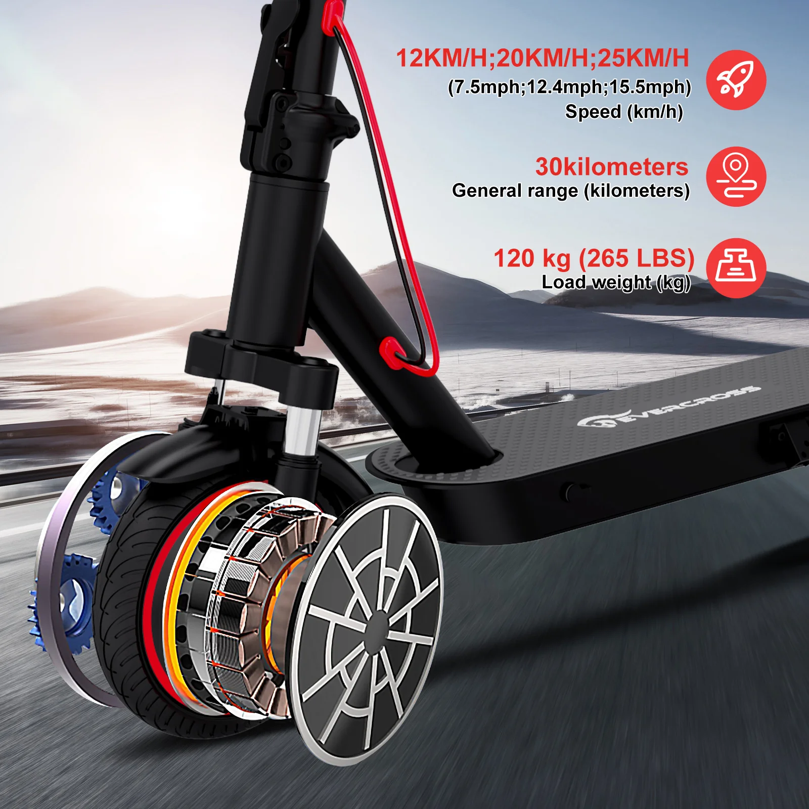 EVERCROSS TECH EV85F Electric Scooter - Image 5
