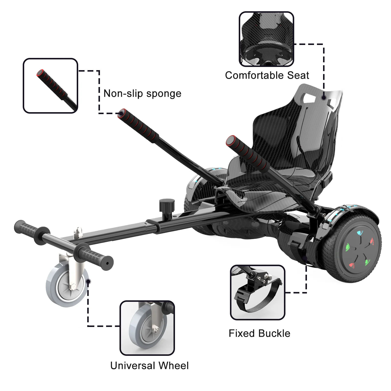 EVERCROSS XP10 Hoverboard, 6.5 Inch Self Balancing Scooter with Seat - Image 9